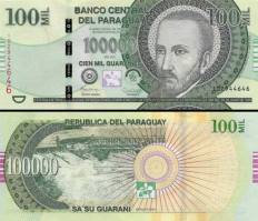 *100 000 Guaranies Paraguaj 2015, P240a UNC - Kliknutím na obrázok zatvorte -